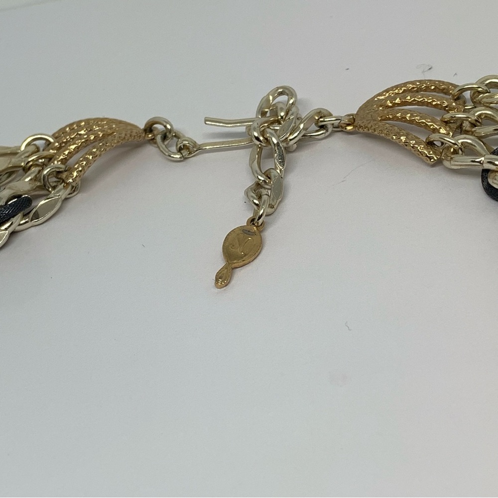 Vintage Sarah Coventry Silver Tone Tiered Chain Link Mesh Necklace Signed 22" - Picture 4 of 6